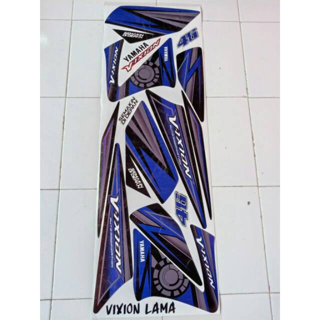 Striping sticker variasi yamaha vixion old grafis biru