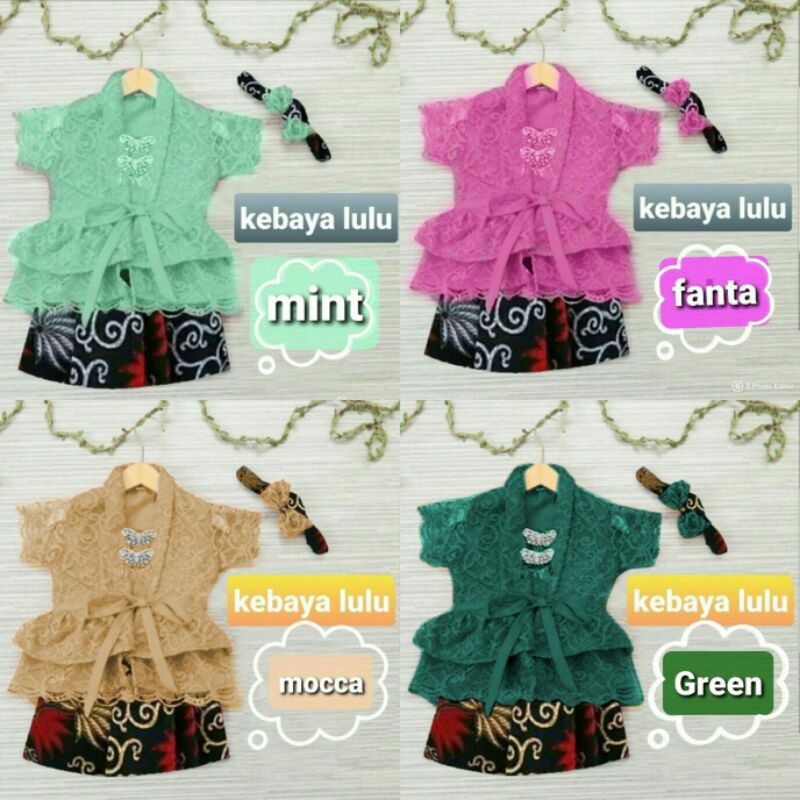 kebaya brukat anak 3 - 5 tahun/ HDX kb lulu rose kid