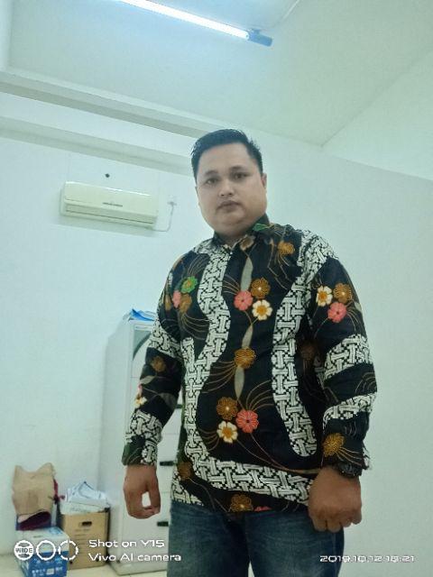 Kemeja Batik Pria Modern Lengan Panjang Casual Modis Slim Fit Trendy Masa Kini Ol 162