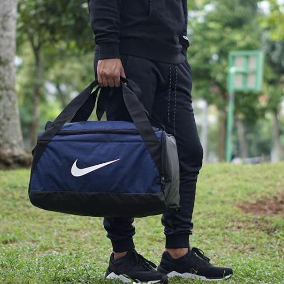 Hot Sale., Tas Gym Travel Nike Brasilia Training Duffle Bag Navy Original Small Termurah.