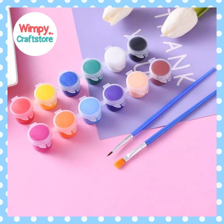 Cat Akrilik Cat Acrylic Alat Lukis Cat Air Cat Lukis Kuas Lukis