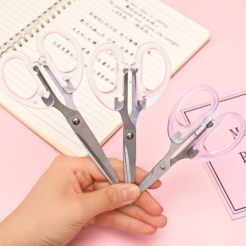 Simple Transparent Frosted Scissors Portable Office Scissors