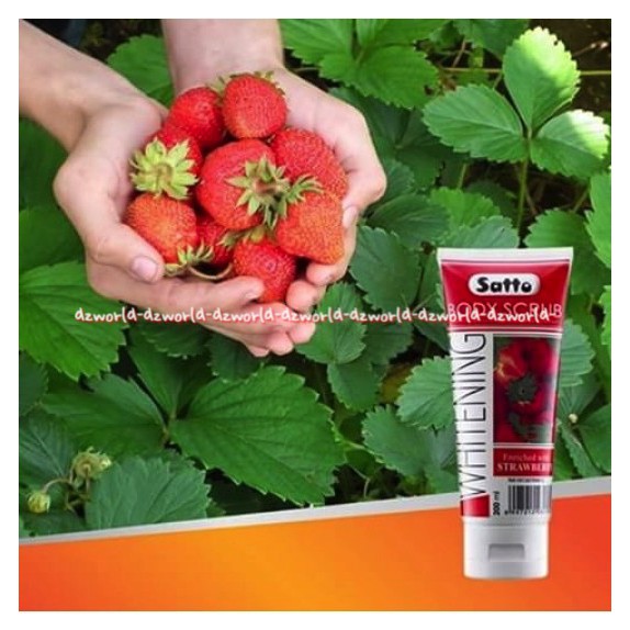 Satto Body Scrub Whitening Orange 200ml Sato Krim Skrub pemutih Kulit