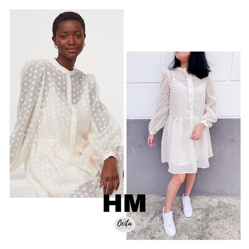 OCITA HM DRESS PUTIH WANITA ORGANZA MURAH
