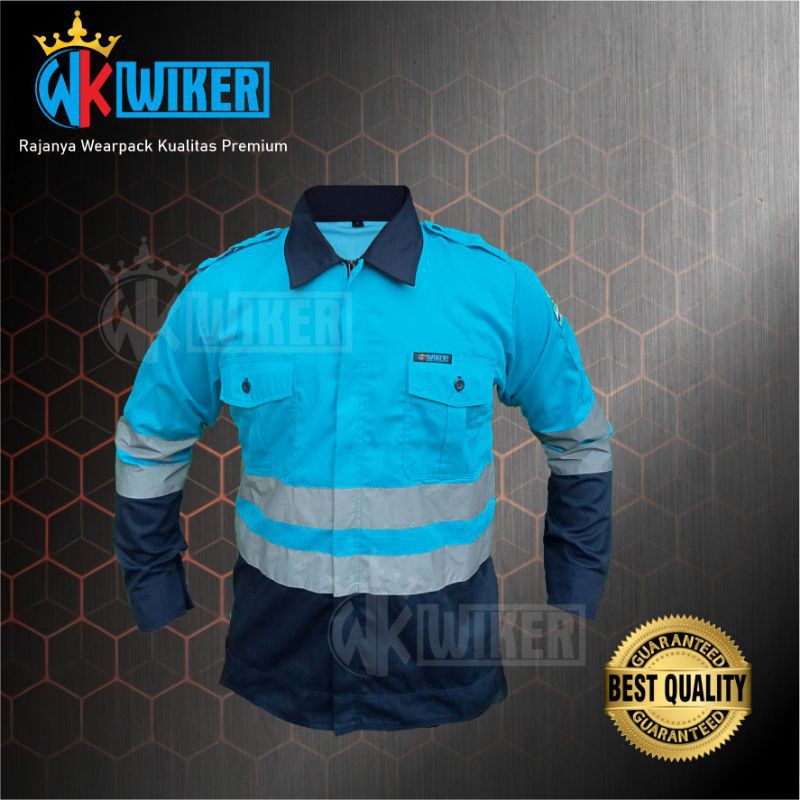 Wearpack Safety Elite Warna Tosca Navy - Werpack Kerja - Baju Safety - Jaket Werpack - Baju Kerja - 