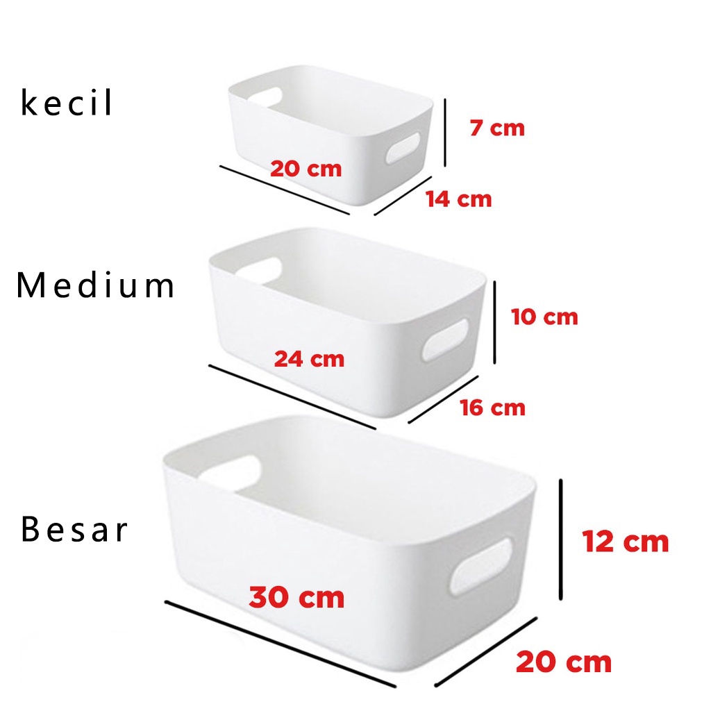 POTE Kotak Penyimpanan Kosmetik Desktop Serba-Serbi Menyortir Kotak Penyimpanan Keranjang Plastik Snack Kotak Penyimpanan Rumah Tangga