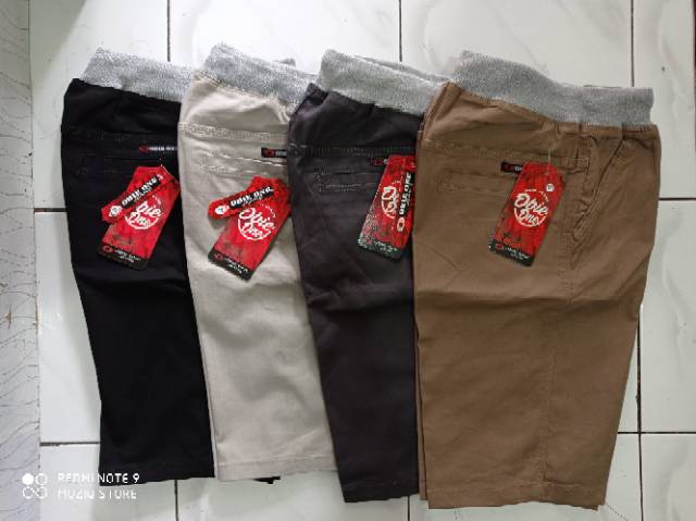 CELANA PENDEK KATUN CHINO PRIA PINGGANG KARET / CELANA PENDEK KATUN 27 sampai 38