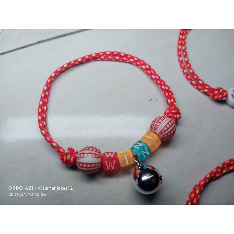 kalung kucing/kelinci perusik merah 5000 lonceng 12mm