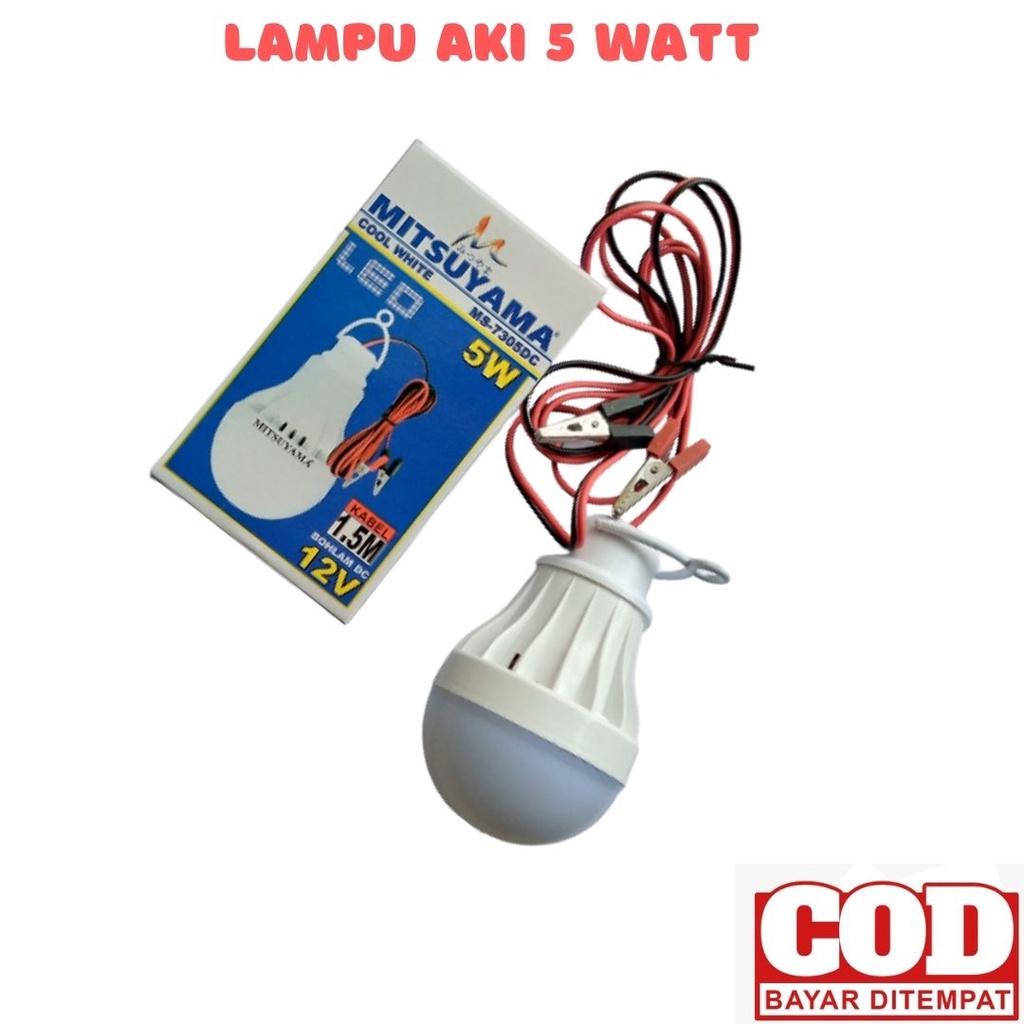 Bohlam AKI Led DC 12V Mitsuyama 5W LAMPU Putih MS-7305