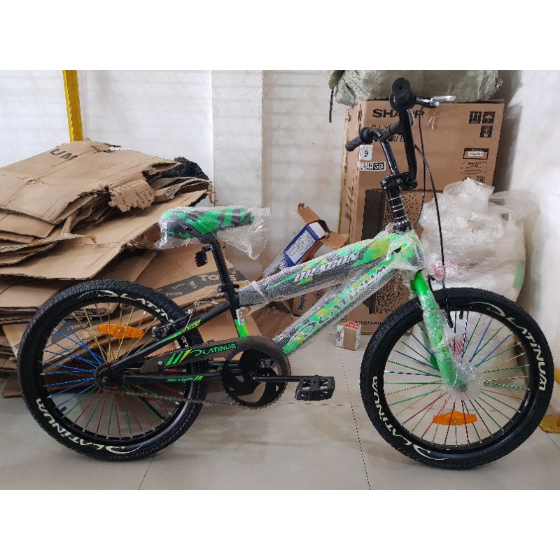 Sepeda BMX 20 inch PLATINUM DRAGON ( Warna Hijau / Green ) ( Ban Jumbo )