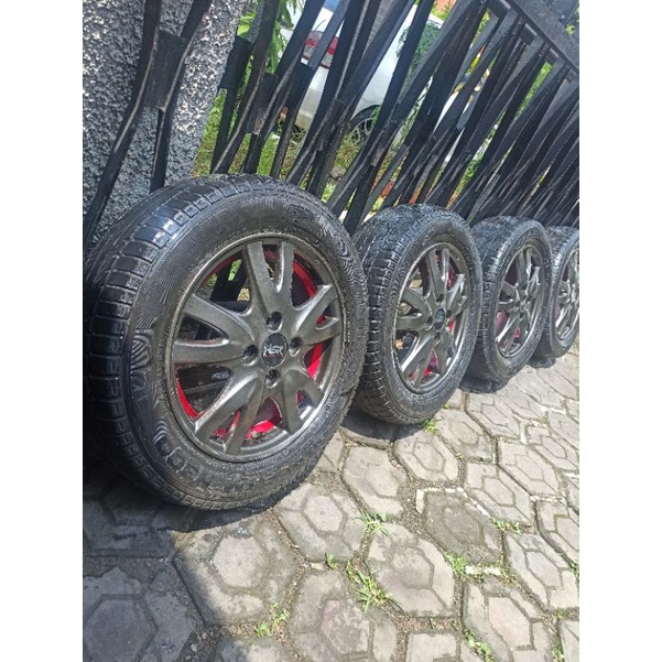 4 Velg R14 PCD100+Ban 175/65 Brio calya sigra agya ayla karimun sirion datsun vios. jazz yaris etios picanto atoz visto