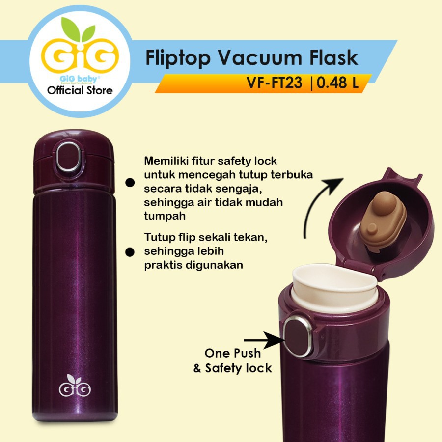 Gig Baby Fliptop Vacuum Flask 480 ML vf_ft23