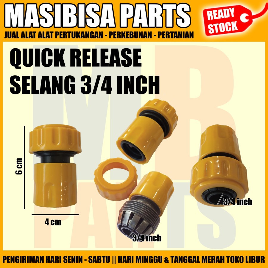 KONEKTOR QUICK RELEASE SELANG 3/4 INCH