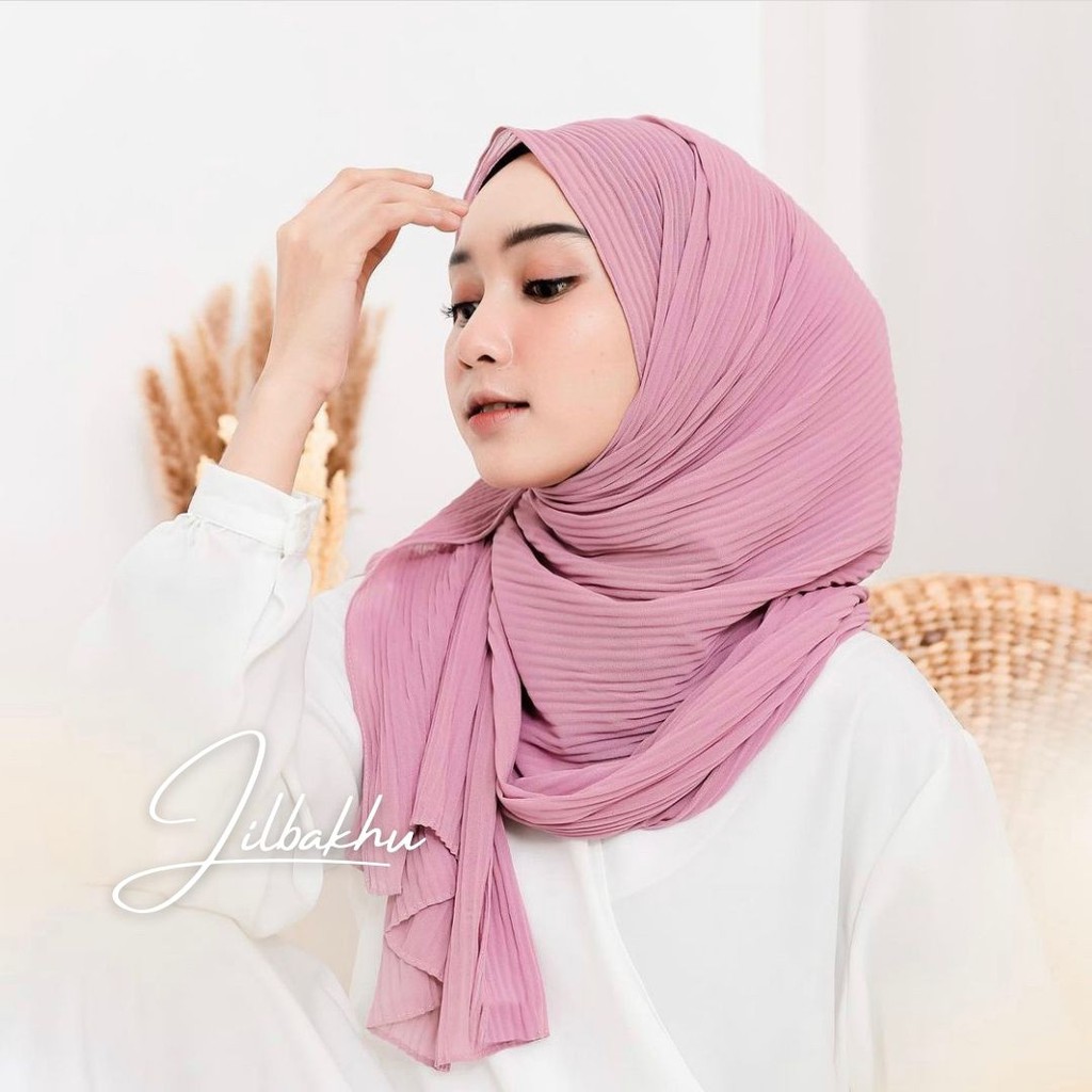 TERMURAH PASHMINA FULL PLISKET CERUTY BABYDOLL / TANPA GARIS TENGAH 180X75