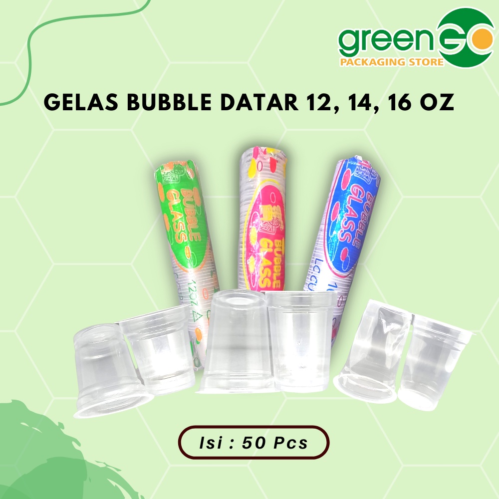 GELAS PLASTIK BENING DATAR 12 OZ 14 OZ 16 OZ 1 ROLL ISI 50PCS GELAS PLASTIK CUP OZ BUBBLE GELAS MINU