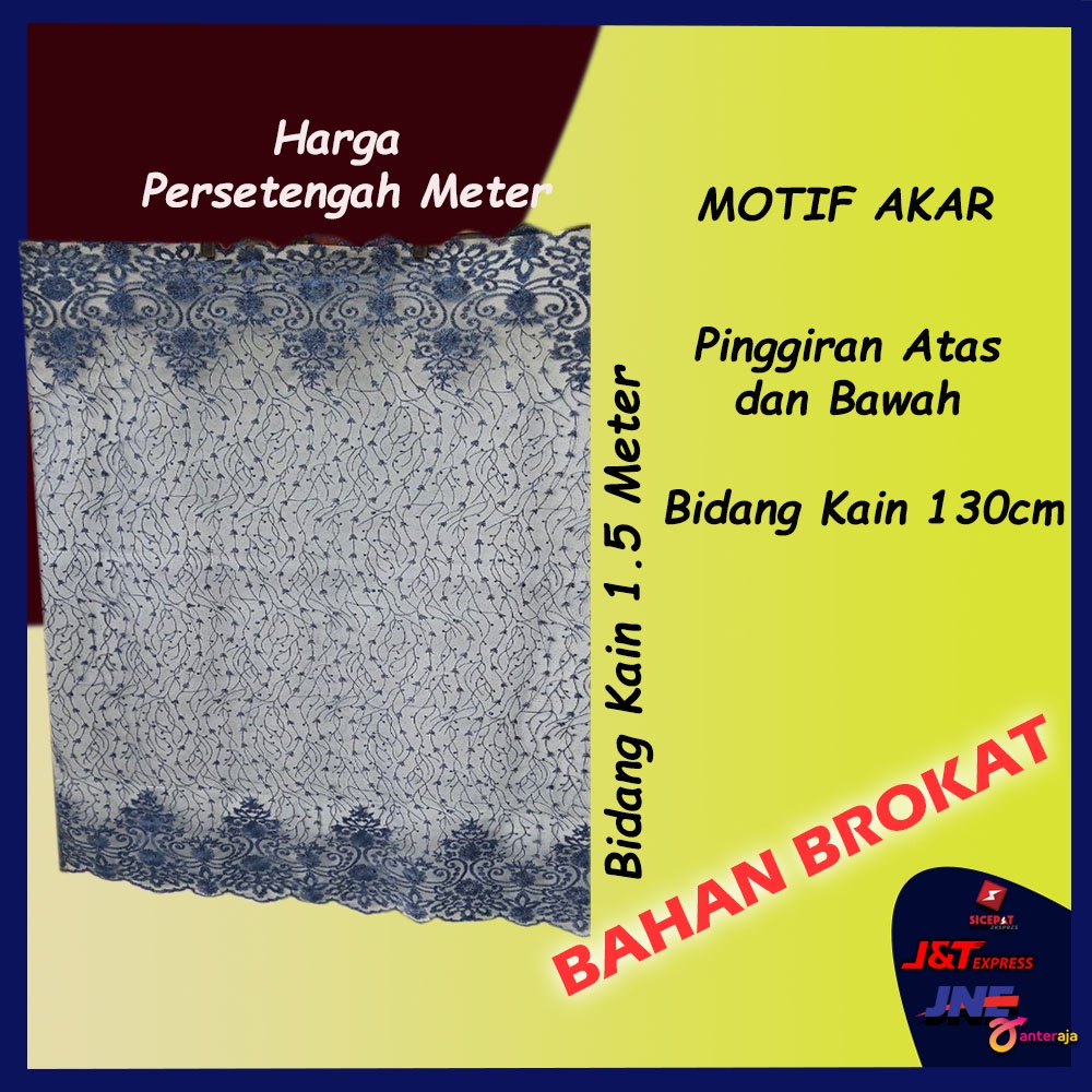 Bahan Bakal Kain Kebaya Brokat Brukat Burkat Borkat Tile Mutiara Akar Meteran Akad Baju Kurung Malaysia Kekinian Terbaru