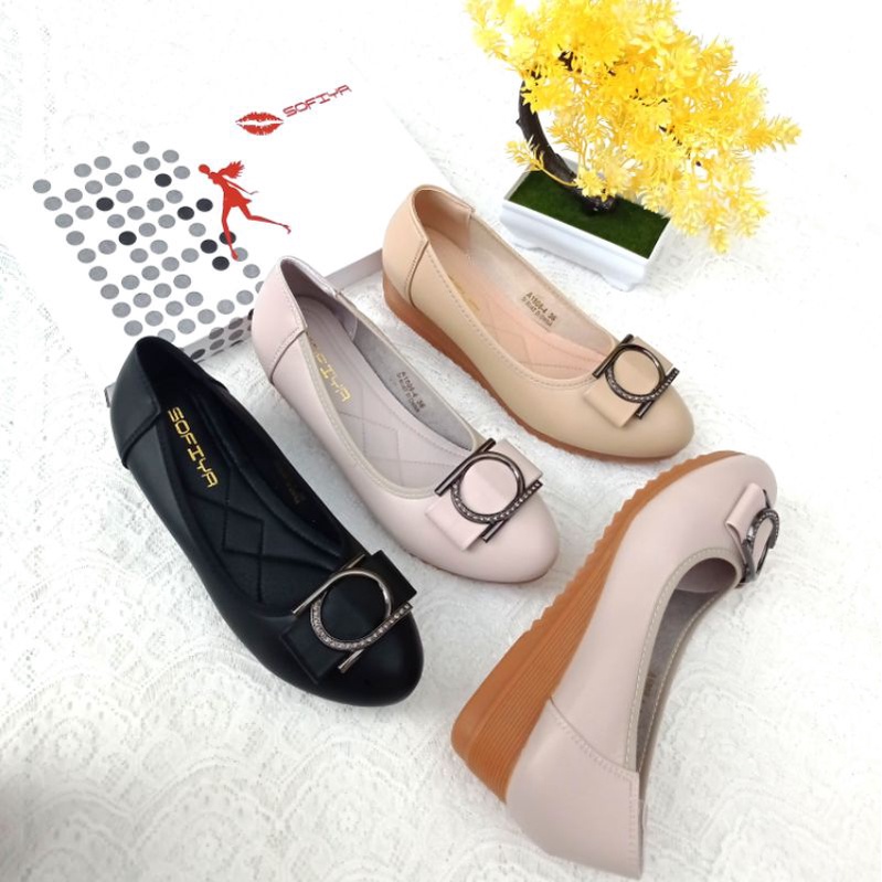 Sofiya sepatu wanita wedges import kerja pantopel 1805-4