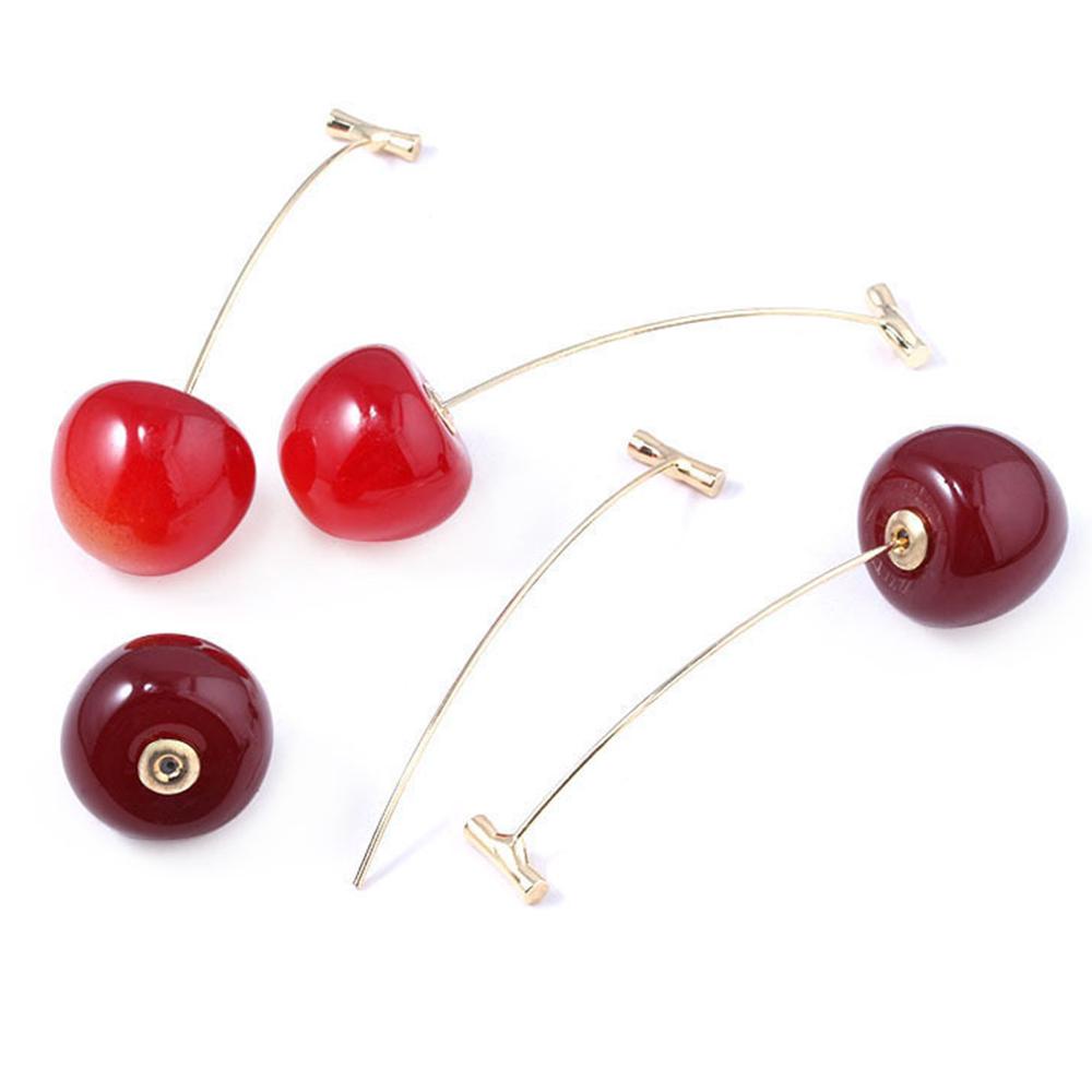 SKJK   JoJos Bizarre Adventure Anting Wanita Panjang Hati Cherry Kakyoin Noriaki Rohan Kishibe Cherry Drop Earrings