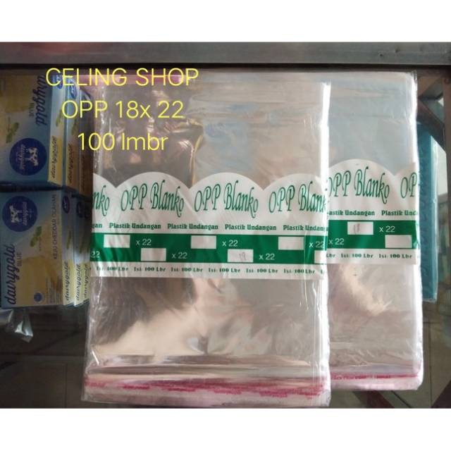 

plastik OPP bening UNDANGAN LEM SEGEL SOUVENIR kue serbaguna 18x22 isi 100lmbr
