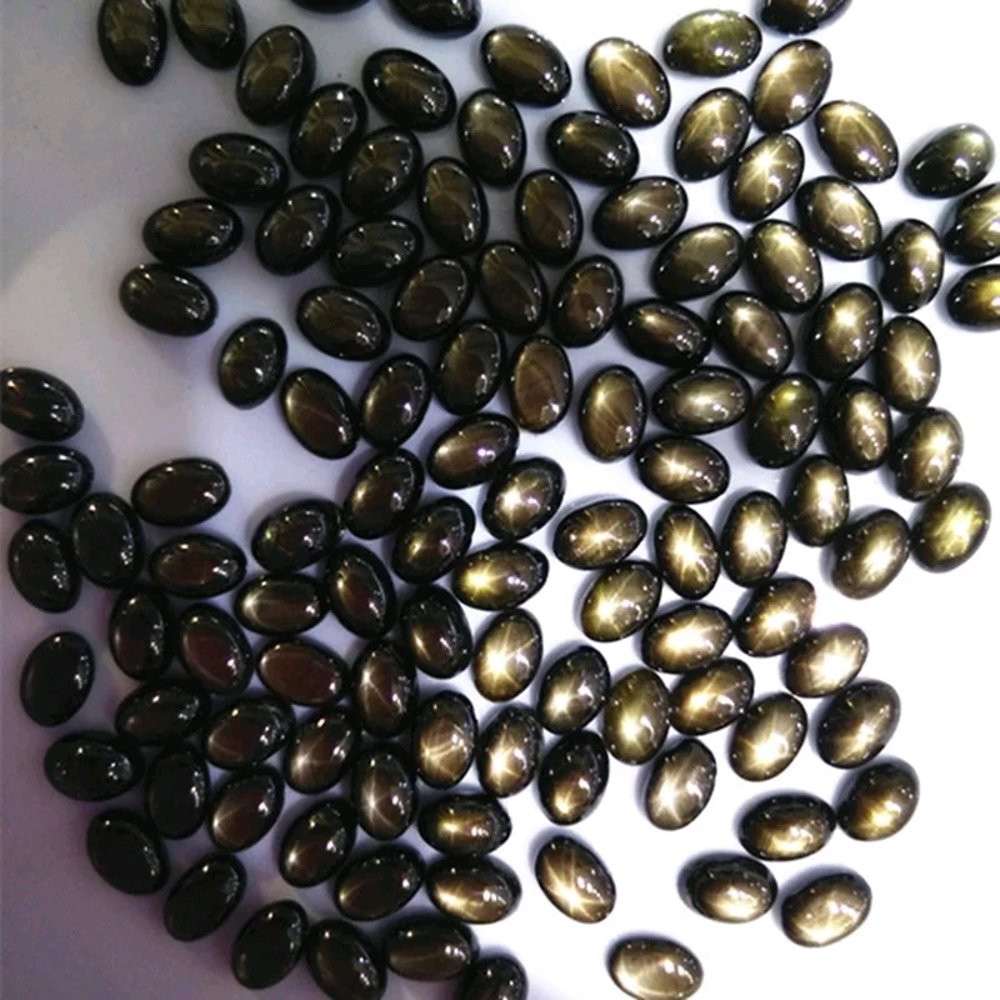 BATU PERMATA NATURAL BLACK STAR SAFIR 6 STAR