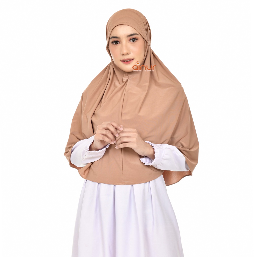 Jilbab Jersey Hijab Syari Jumbo Grade Import Jilbab Instan Tebal Tidak Nerawang Dijahit Tepi Rapi Me