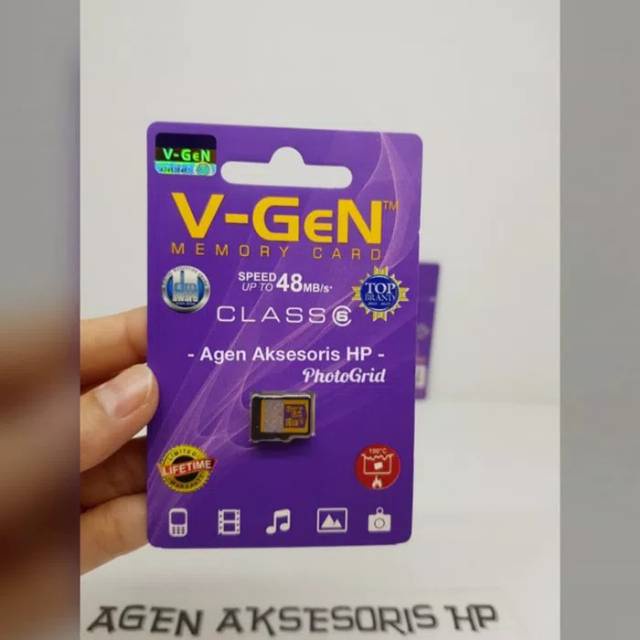 Memory Card V-GEN 16GB CLASS 6 48MBpS Memory 16GB VGEN Micro SD Card Memory Hp GARANSI SEUMUR HIDUP