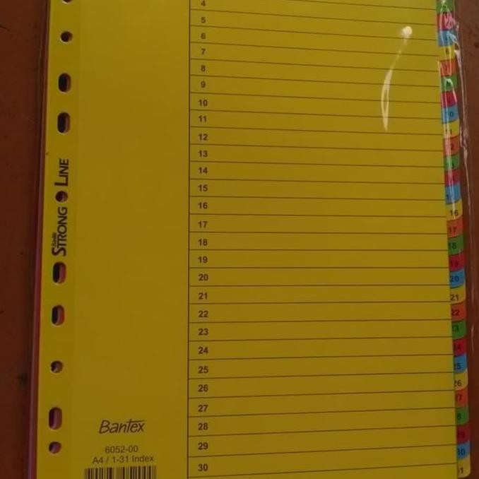 

BEST SELLER Bantex. Kertas Divider/Pembatas A4. 1/31 6052 00 TERJAMIN