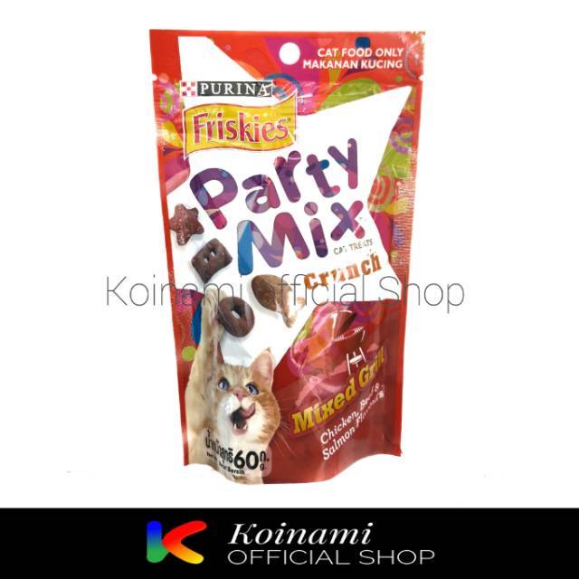 FRISKIES PARTY MIX CRUNCH MIXED GRILL merah / snack makanan kucing / cemilan