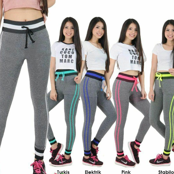 LEGGING IMPORT BRANDED STRIP SLETING BAWAH