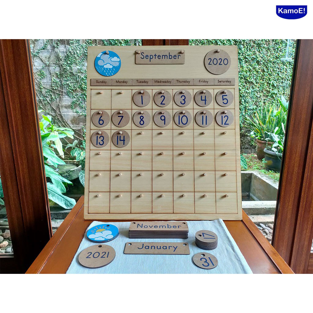 

Perpetual Wooden Calendar Montessori Material