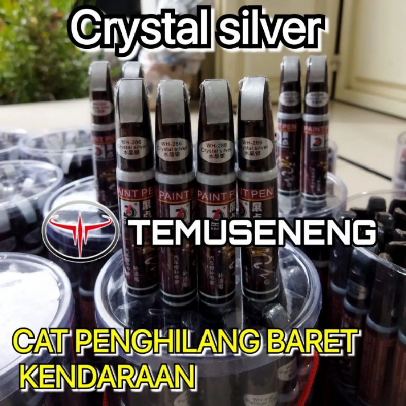 Crystal Silver Metalik Spidol Cat Mobil Motor Penghilang Lecet Baret
