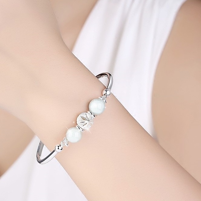 Gelang Giok Bahan Stainless Steel 925 Model Simple