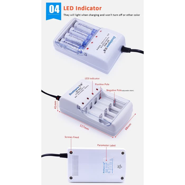 Termurah Alat Cas Charger Baterai Battery Batrai 4 slot AA AAA Listrik DP-B02