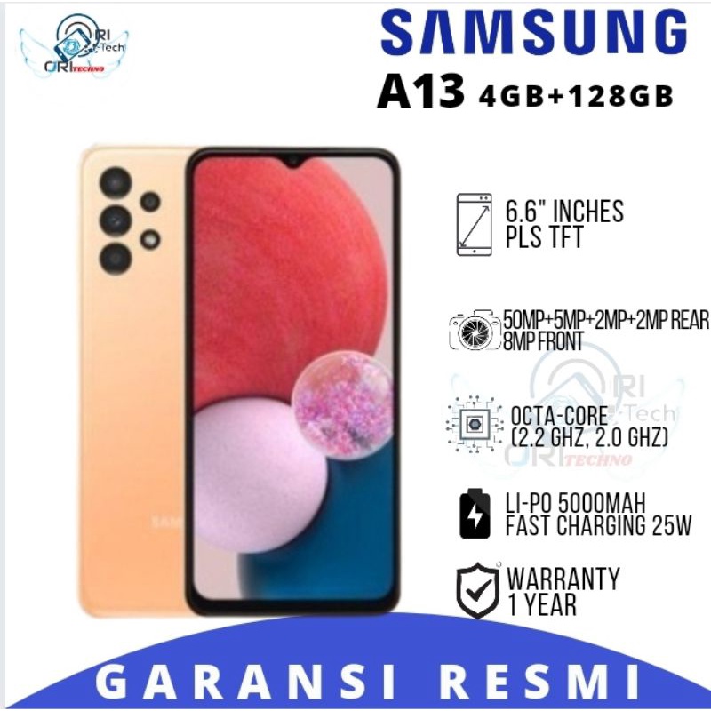 SAMSUNG GALAXY  M12 | A12 | A13 HP BARU ORIGINAL 100% GARANSI RESMI-A13 4/128 Peach