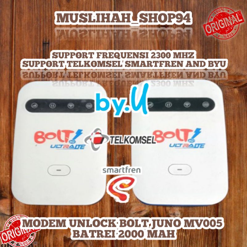 MODEM UNLOCK 4G TELKOMSEL SMARTFREN AND BYU BOLT JUNO MV005 ( BEKAS )