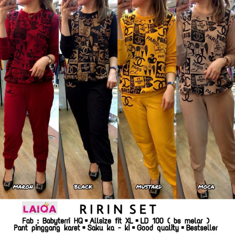(RESTOCK #6) BAJU SETELAN BAJU SET ATAS BAWAH JUMBO // RIRIN SET// BAHAN BABYTERRY PREMIUM