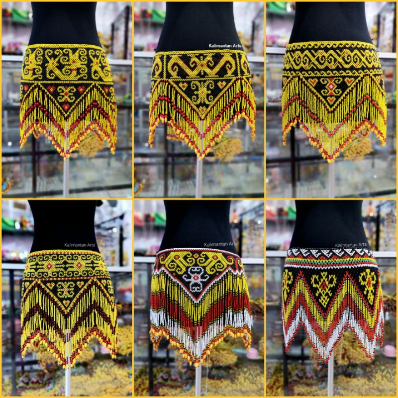 Ikat Pinggang Rumbai/ Pendeng / Teratai Pinggul Manik Dayak Kalimantan Perempuan Dewasa