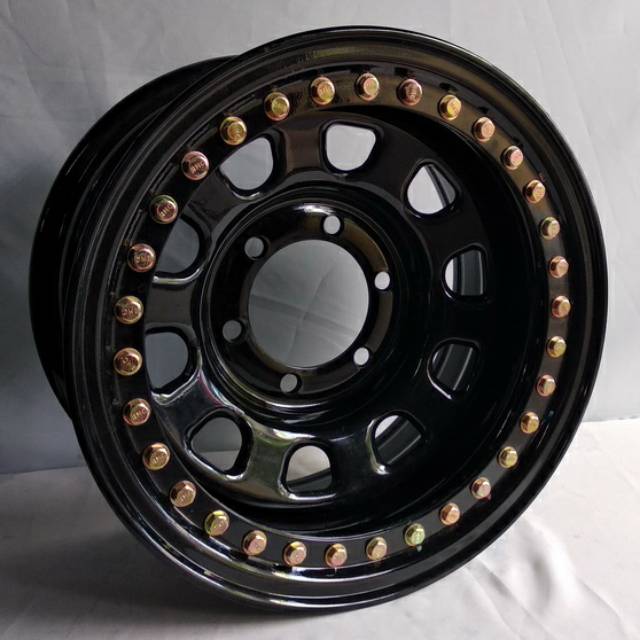 Steel Daytona Beadlock 16x10 6H 139.7 et-44 velg mobil besi Offroad