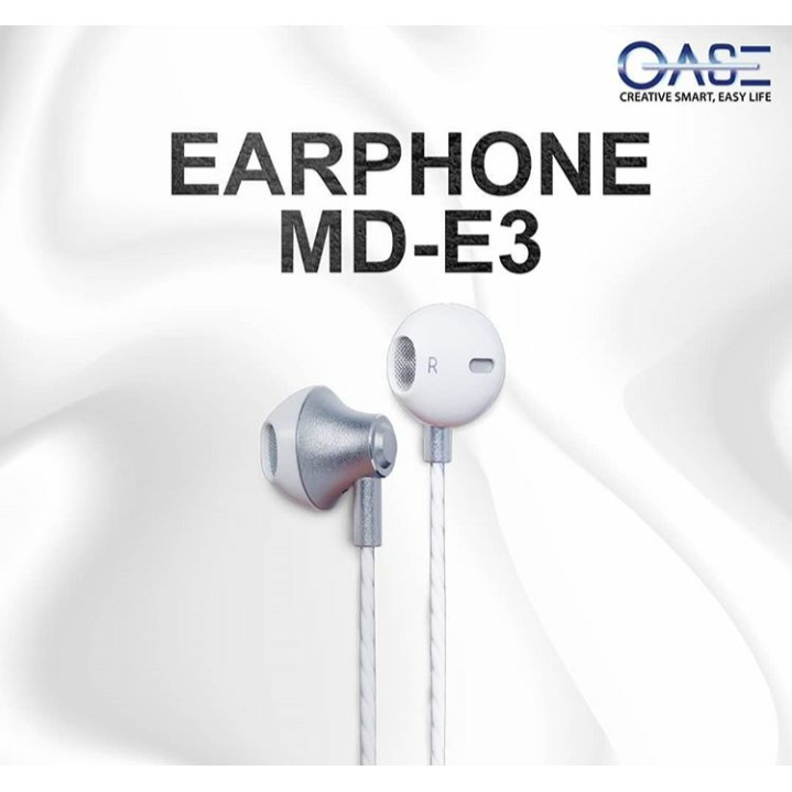 Oase MD-E3 Earphone In-Ear Kabel 3.5mm - Putih, Rose Gold, Hitam