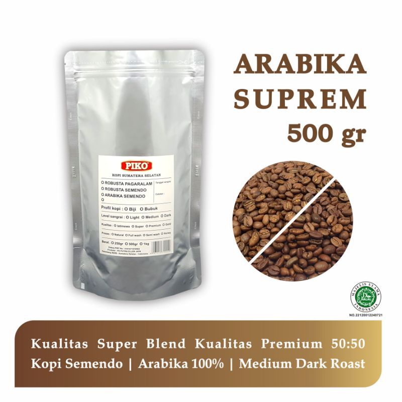 

Kopi Arabika Semendo Blend Suprem 500gr Es Kopi Susu Biji Kopi Bubuk