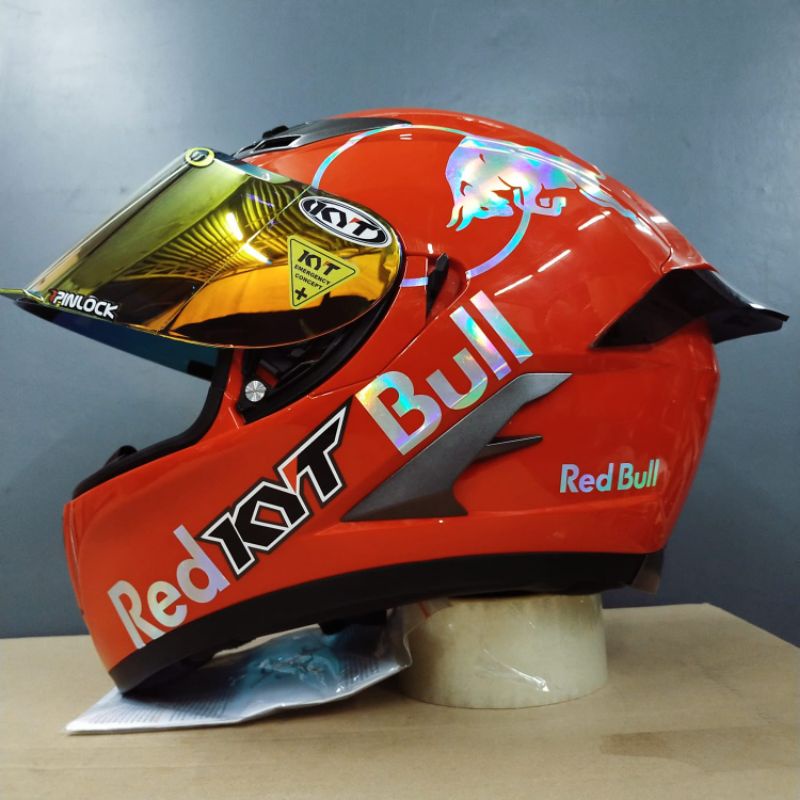helm full face kyt falcon merah paket ganteng