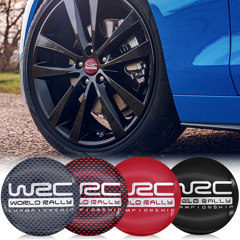 4pcs Stiker Emblem Logo WRC 56mm Untuk Tengah Velg Mobil