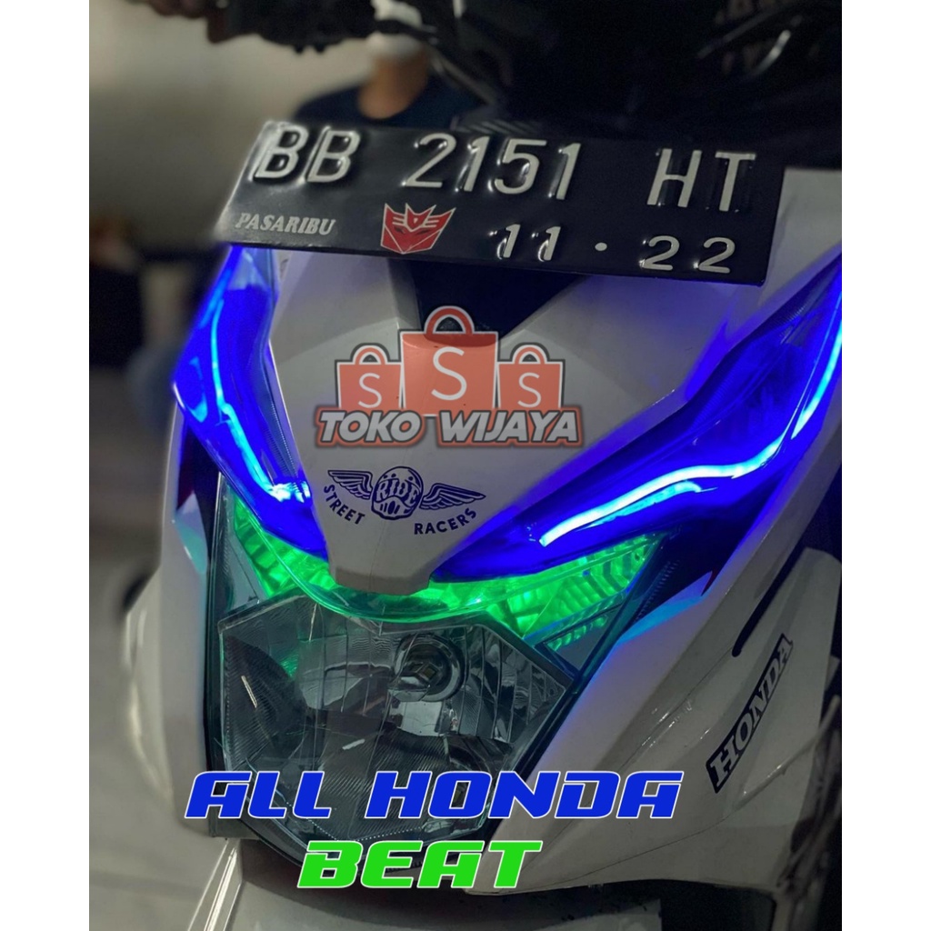 SEPAKET LAMPU LED ALIS DRL FLEXSIBEL ALL BEAT GRATIS DEMON EYES BERKUALITAS BAGUS FREE STICKER DAN KARDUS