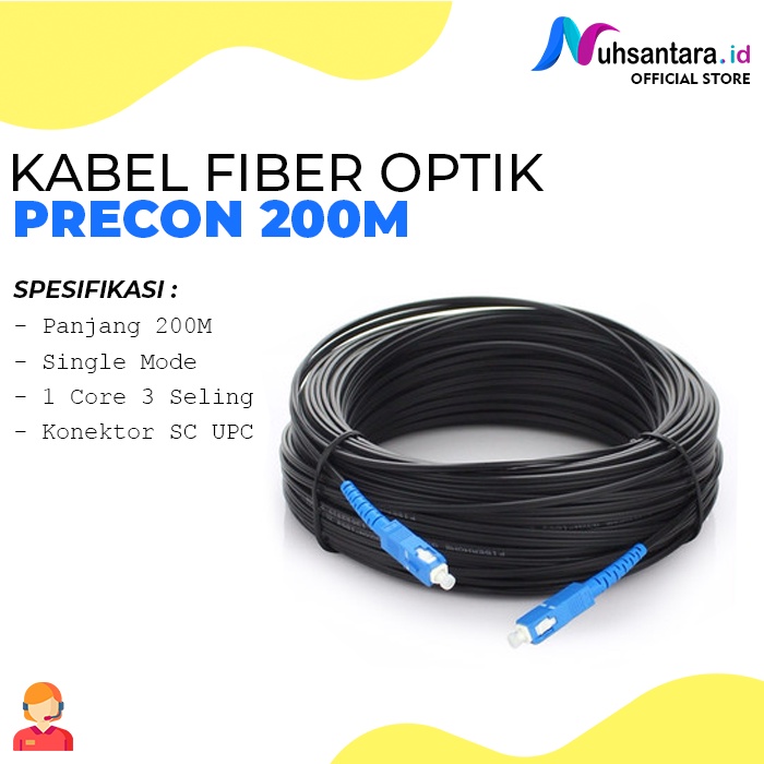 [𝐎𝐑𝐈𝐆𝐈𝐍𝐀𝐋] Kabel Precon 200M / Kabel Fiber Optik 200 M / Cable Dropcore 200 Meter 1 Core Fiber Optic