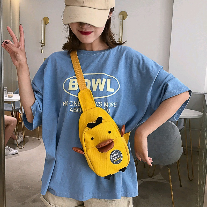 [HBM]Tas Selempang Wanita Motif Bebek Duck Kanvas Korea Style