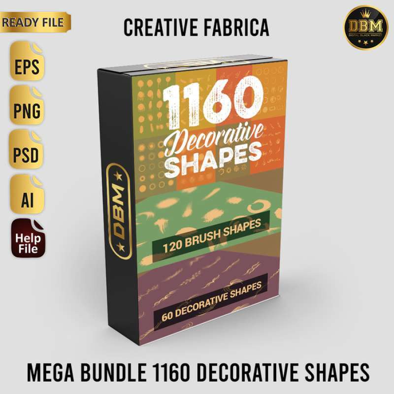 Mega Bundle 1160 Decorative Shapes - Vector Designs - Business Branding