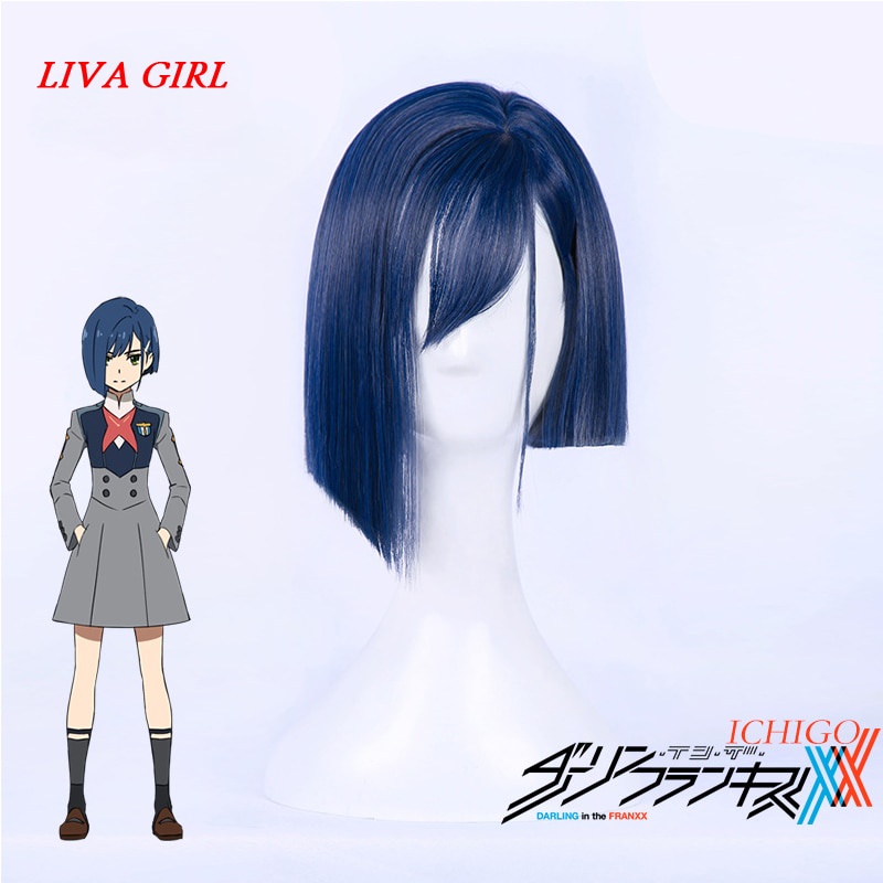 PREORDER New Arrival DARLING in the FRANXX 015 Cosplay Wigs Ichigo Wigs Short Blue Synthetic Hair Pe