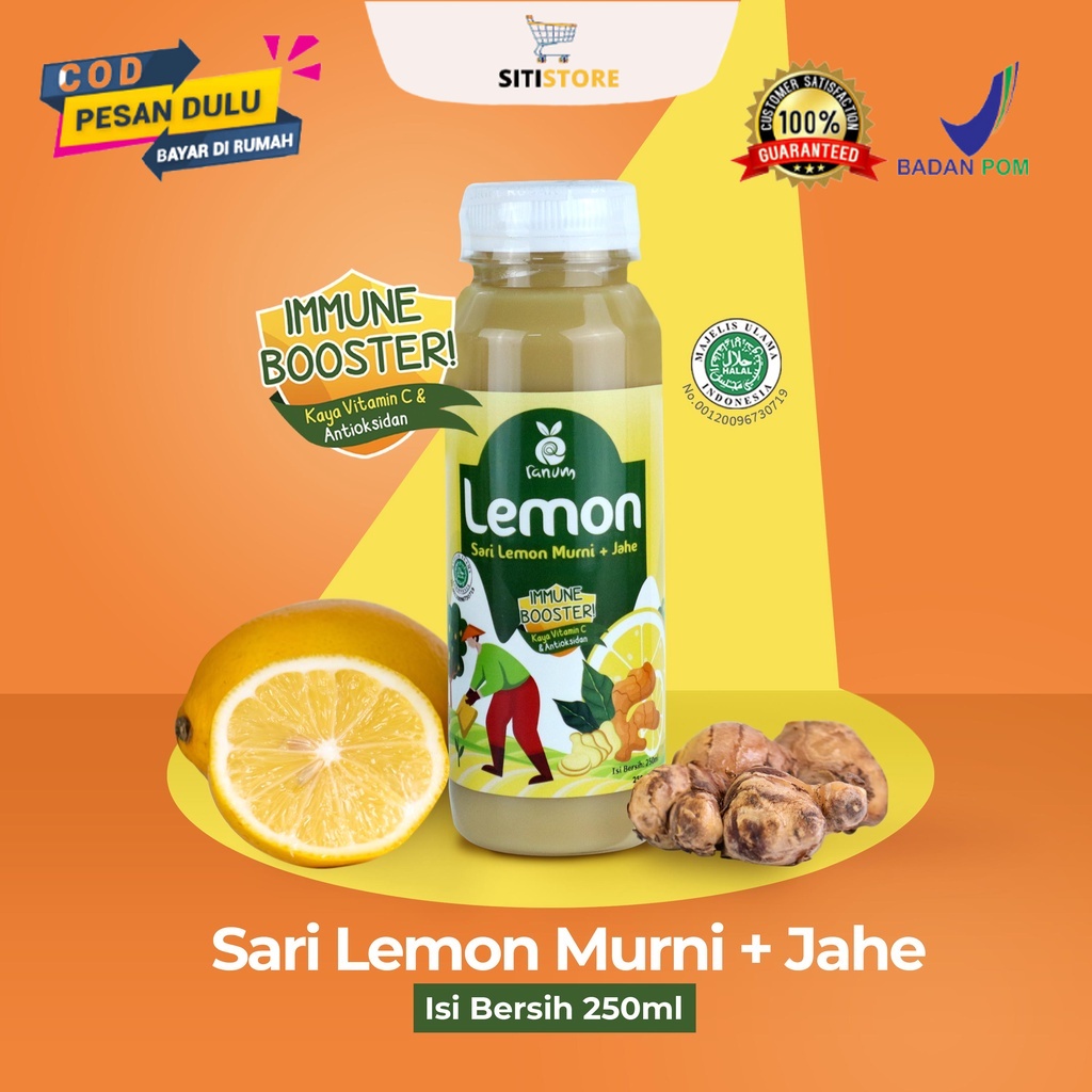 

Minuman Sari Lemon Murni + Jahe (250ml) 100% Fresh Lemon Peras & Jahe Asli