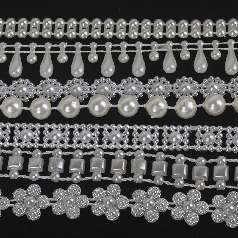 New Arrival Ivory Fishing Line Artificial Pearls Beads Chain Garland Pearl Lace for Wedding Decoration Bridal Bouquet