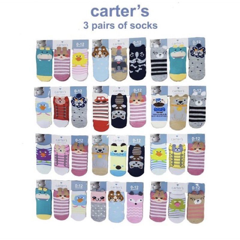 Kaos Kaki bayi CARTER'S / Kaos Kaki bayi isi 3 pasang / Kaos Kaki Newborn / Kaos Kaki 3in1